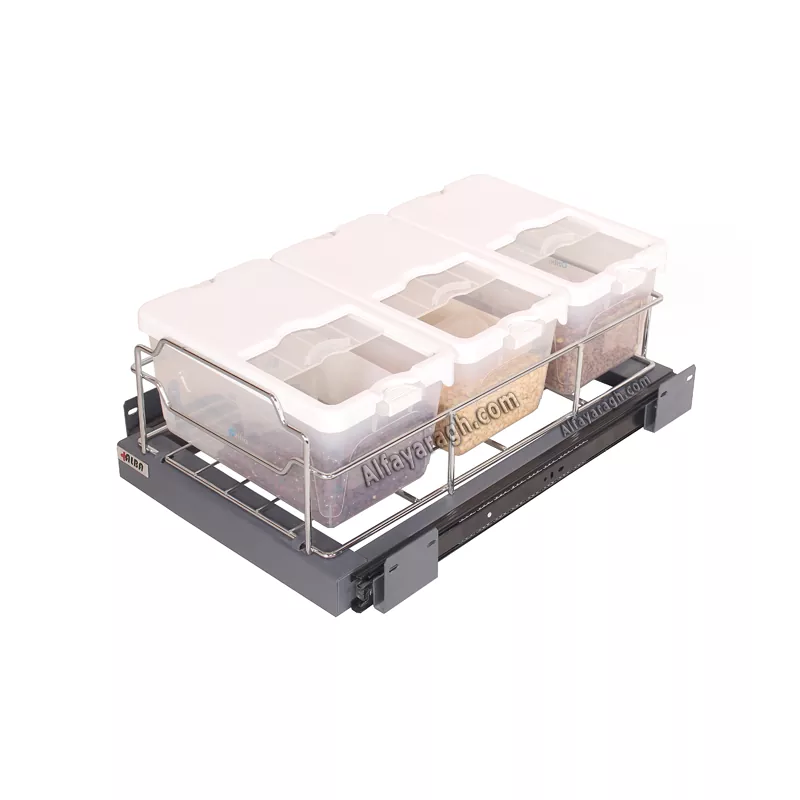 اکسسوری سطل برنجی مدل ترک یک تیکه ریل کف یونیت 40 آلبا K 1039