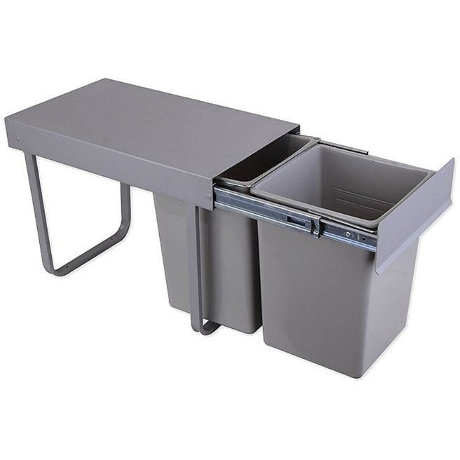 سطل زباله دو قلو آلبا کف ریل ساچمه ای چینی یونیت 45 کد S1002