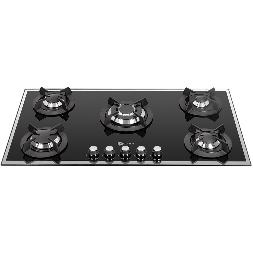 گاز درسا DG2110-5M نوار نقره ای پنج شعله وسط شیشه مشکی