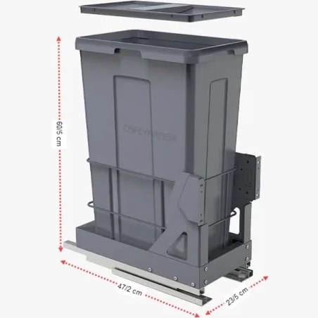 سطل زباله یک قلو ملونی یونیت 30 کف ریل تاندم 9024